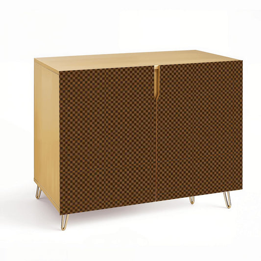 Exclusive Checker Design Wooden Storage Cabinet