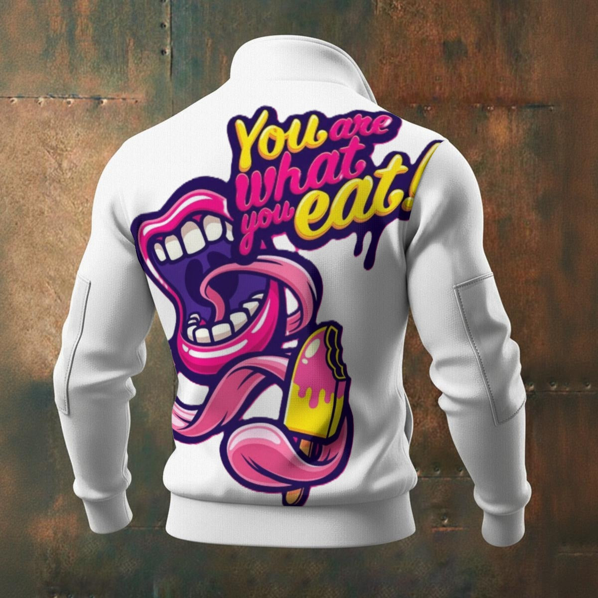 "You are what you eat" Men's Thick Knit Fleece Jacket