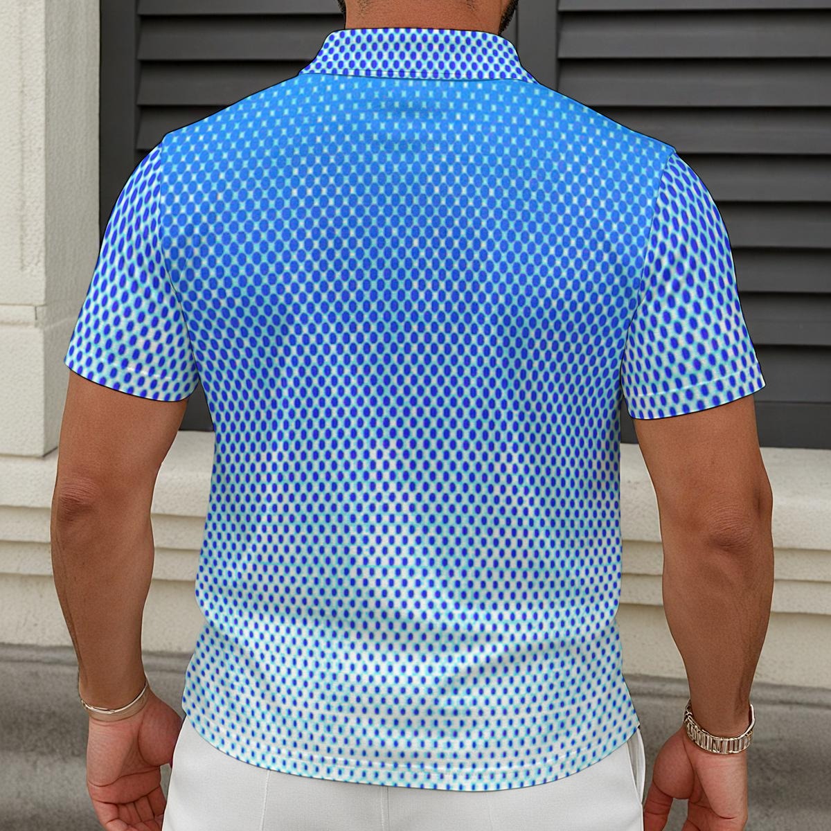Exclusive Design Men's Short Sleeve Zip Polo