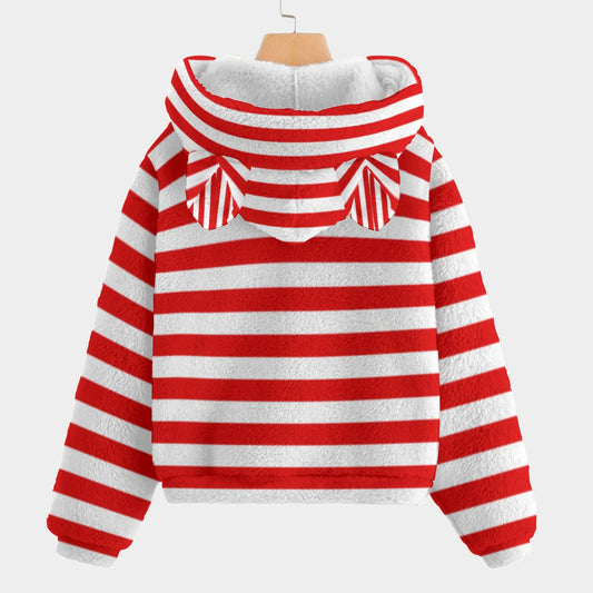 One Piece Monkey D Luffy Labubu Borg Fleece Sweatshirt With Ear