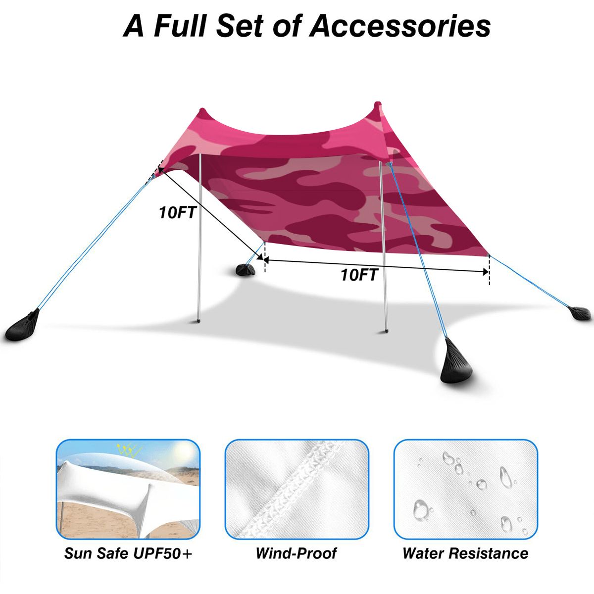 Beach Canopy Pink Como Design - Beach Tent