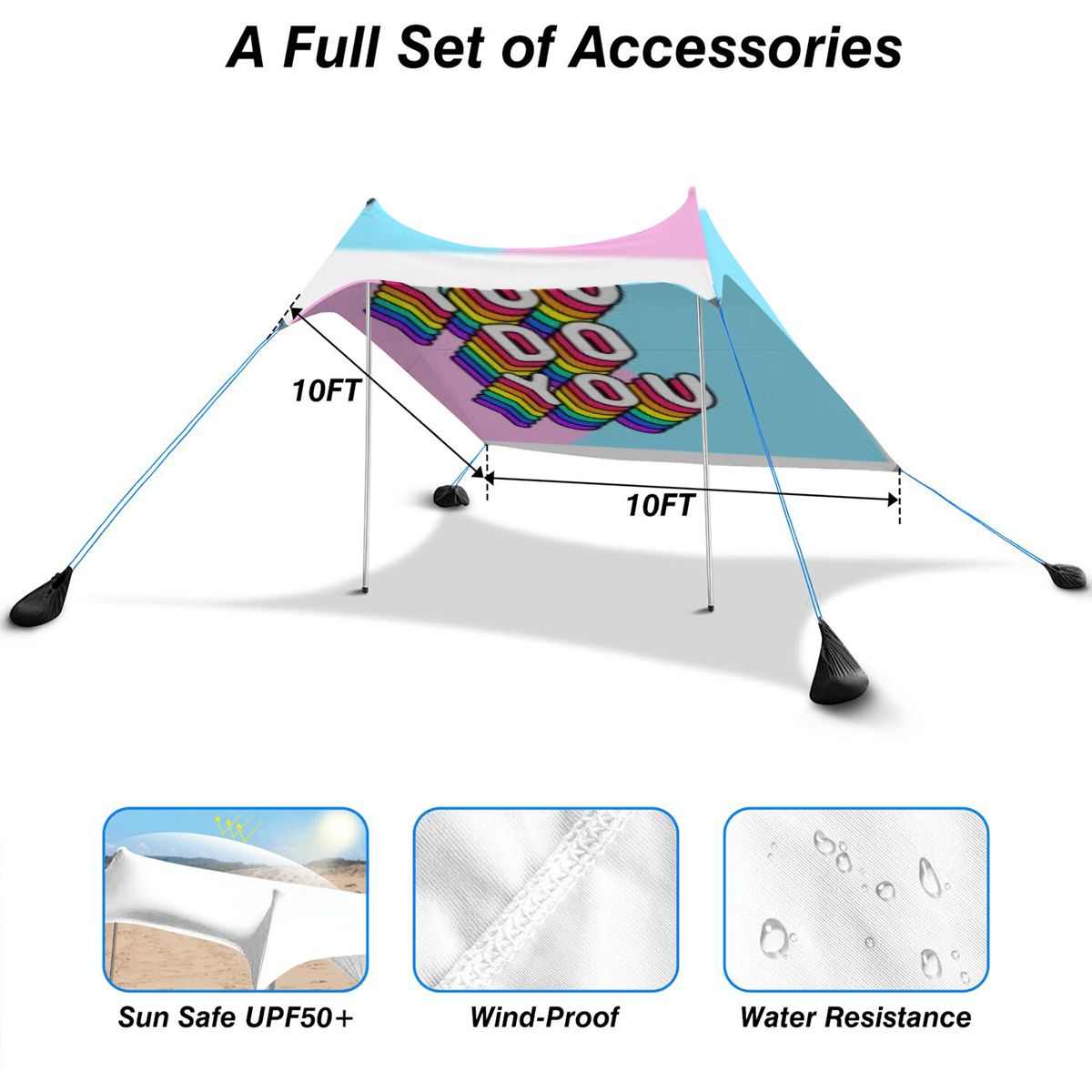 Beach Canopy Rainbow YOU DO YOU Design