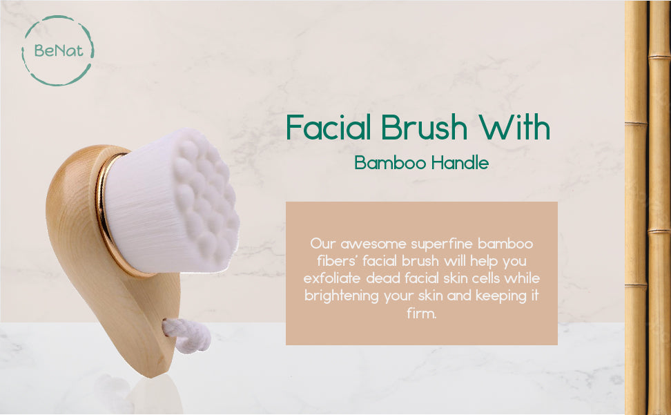 Facial Brush with Bamboo Handle - CHRISTMAS GIFT ALERT!