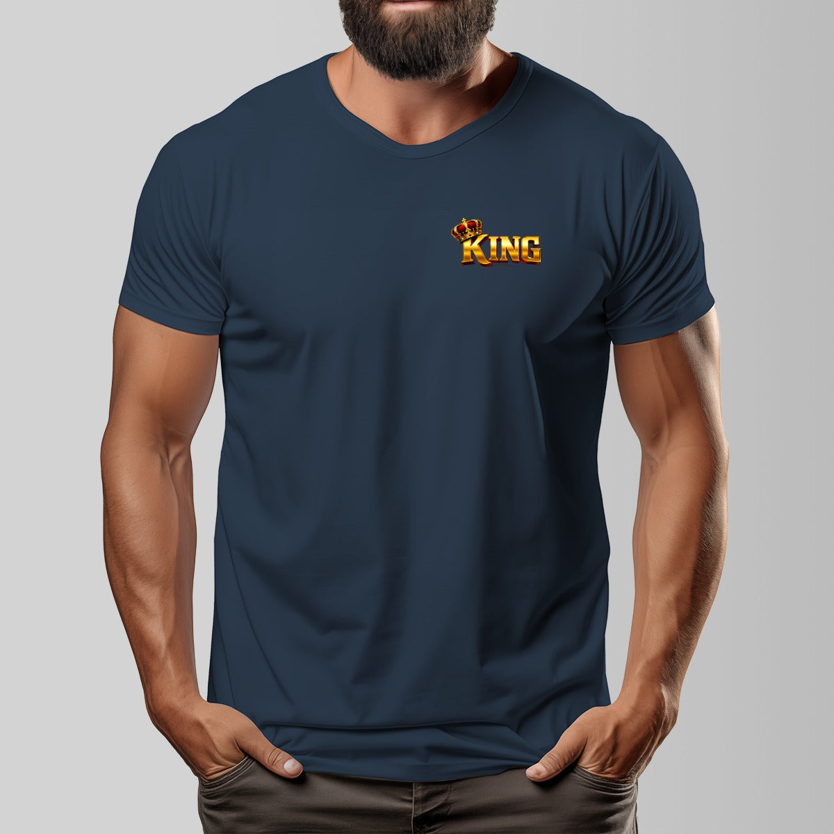 "KING" Unisex O-neck Short Sleeve T-shirt |Cotton
