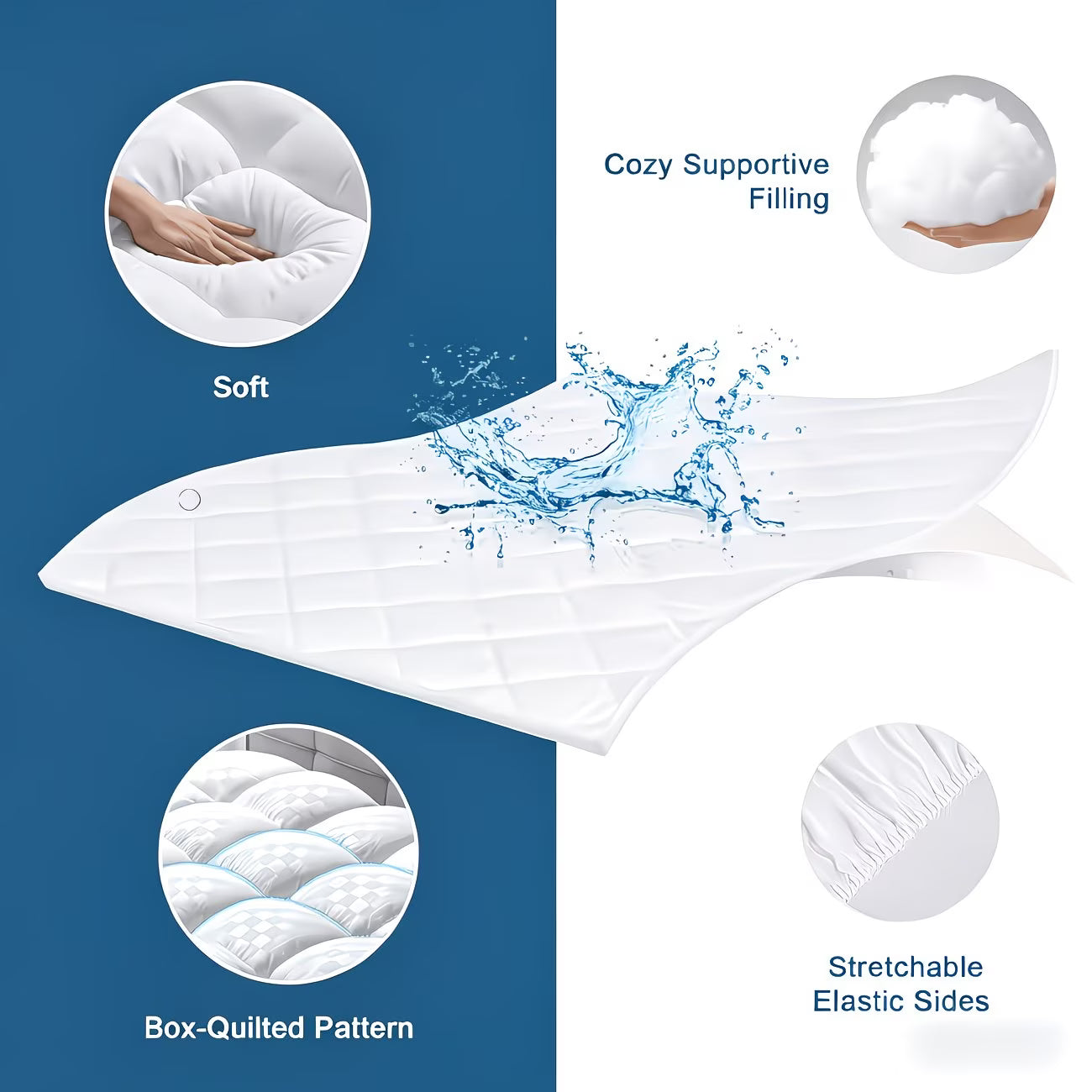 Cool Mattress Protector, Mattress Cover, Quilting Elasticity Stretchable from 8 to 21 Inches Deep Pockets Mattress Pad for Bed, Cool Bedding, The Comfort of The Bedroom, Quilted Design, Closely Fit, Machine-Washable Mattress Protector