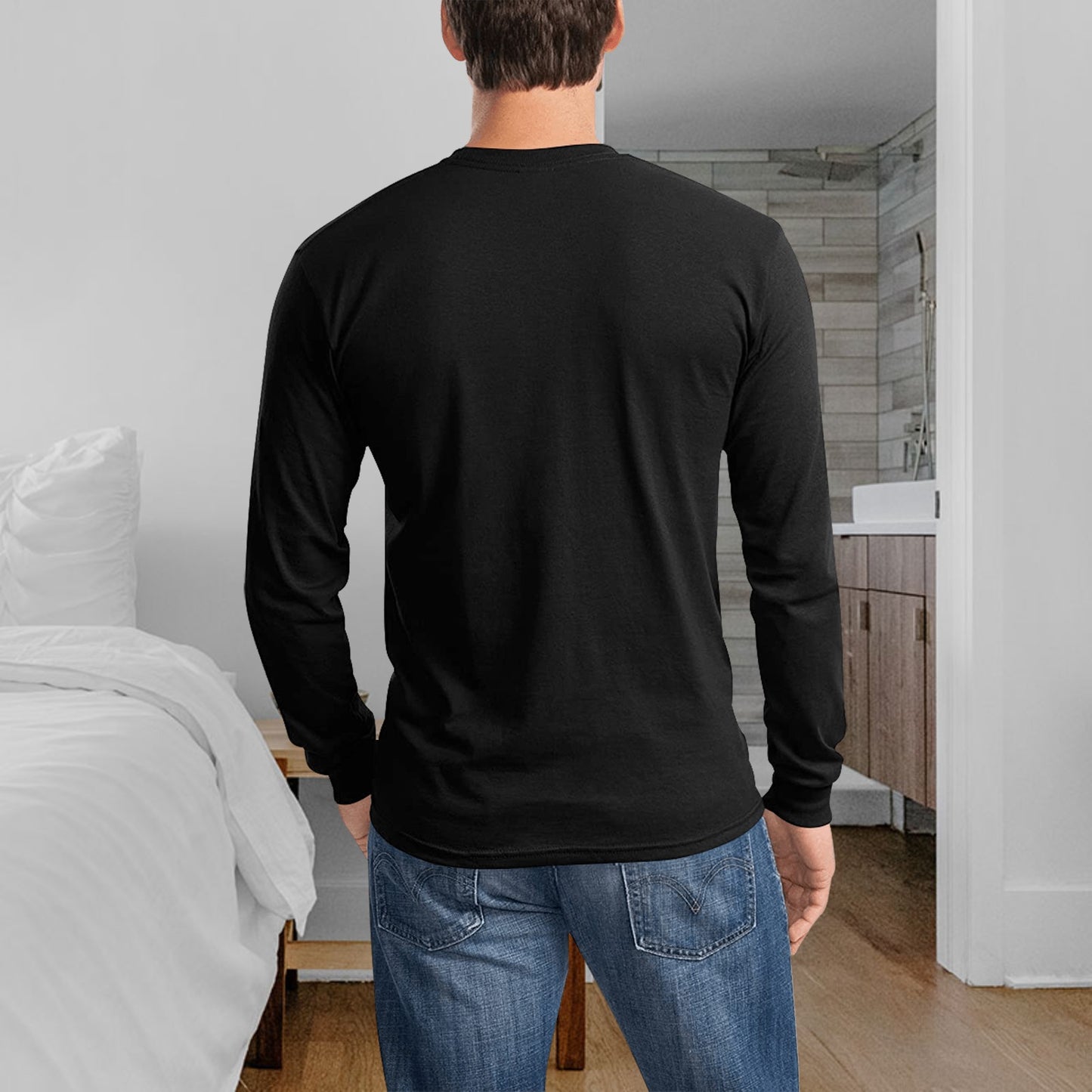 🎄“Resting Grinch Face” Long Sleeve Tee – Men’s Christmas Mischief Shirt - MENS CHRISTMAS SHIRTS  - Men's Long Sleeve T-shirt (GRINCH CHRISTMAS SHIRTS)