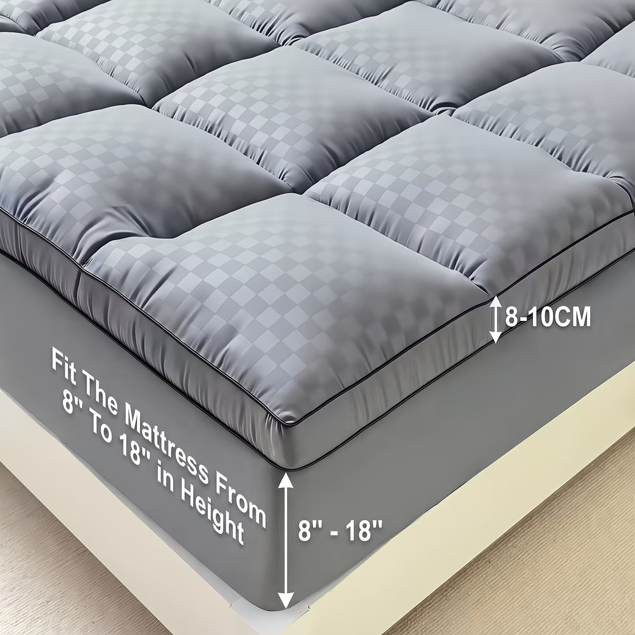 Cool Mattress Protector, Mattress Cover, Quilting Elasticity Stretchable from 8 to 21 Inches Deep Pockets Mattress Pad for Bed, Cool Bedding, The Comfort of The Bedroom, Quilted Design, Closely Fit, Machine-Washable Mattress Protector