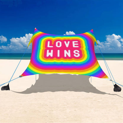 Love Wins Design Beach Canopy- Beach Tent