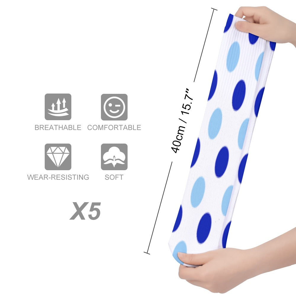 The Viral - POLKA DOT BREATHABLE STOCKINGS — PACK OF 5 (SAME PATTERN)
