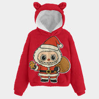 🐻✨Labubu Christmas Bear-Ears Hoodie – Ultra-Soft Borg Fleece