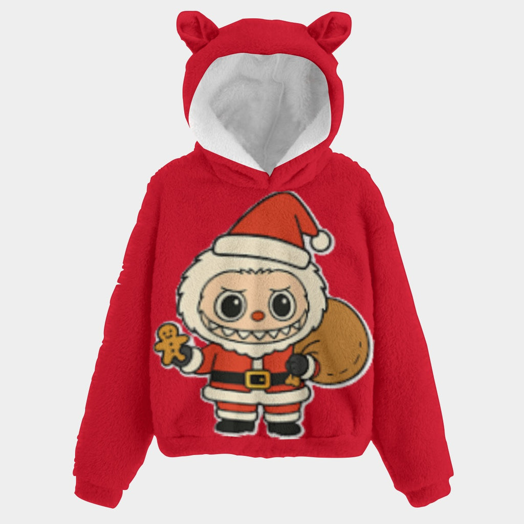 🐻✨ Labubu Christmas Bear-Ears Hoodie – Ultra-Soft Borg Fleece BOGO Special!