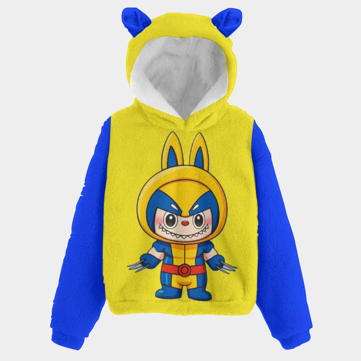 🧸Labubu  Wolverine (XMEN) SnugglePop™ Hoodie – Cute, Cozy & Ear-Resistible