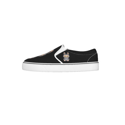 Labubu Exclusive Designs Kid's Slip On Sneakers (Black) ONLY SOLD HERE!