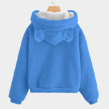 🐻✨Labubu Christmas Bear-Ears Hoodie – Ultra-Soft Borg Fleece