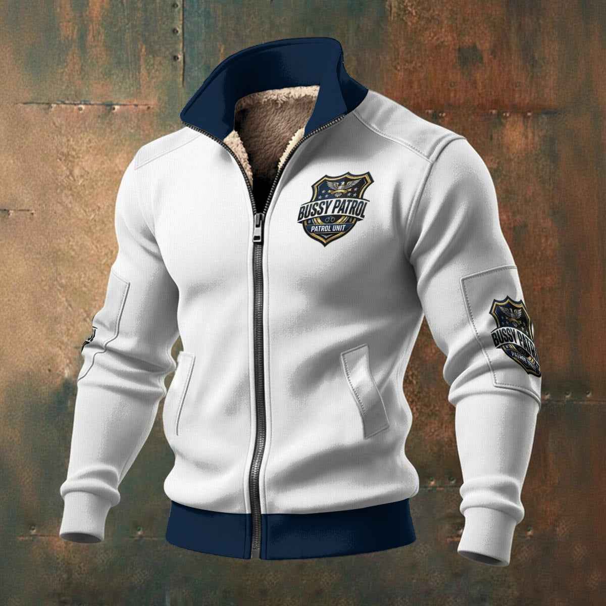 Bussy Patrol Men's Thick Knit Fleece Jacket - Patrol Unit