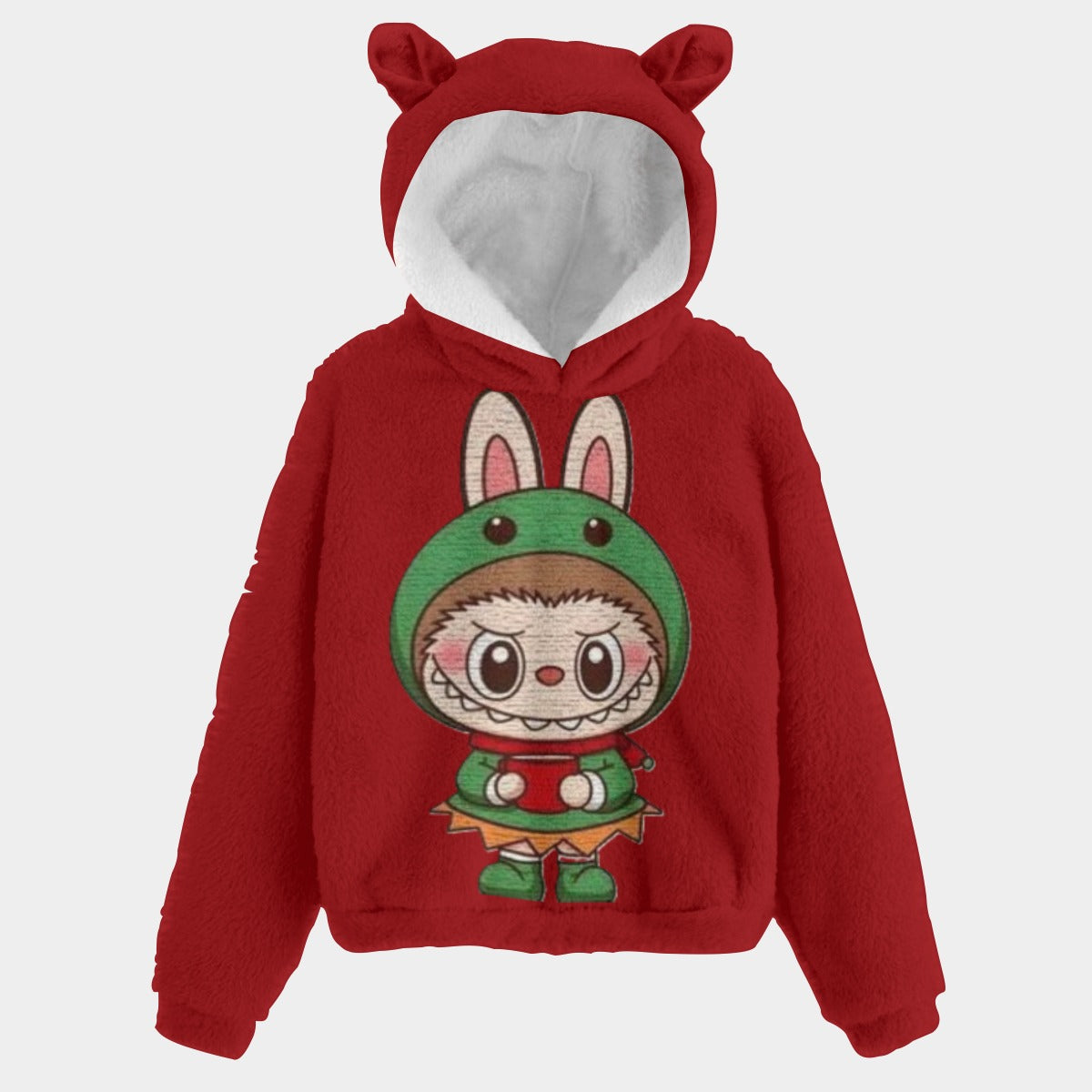 🐻✨Labubu Christmas Bear-Ears Hoodie – Ultra-Soft Borg Fleece BOGO Special!