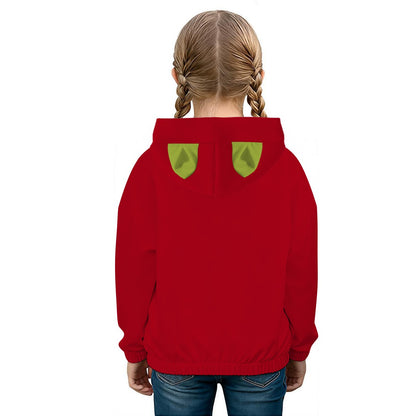 LABUBU GRINCH HOODED SWEATSHIRT - KIDS SWEATSHIRT HOODIE