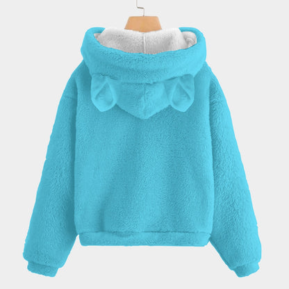 🐻✨Labubu Christmas Bear-Ears Hoodie – Ultra-Soft Borg Fleece