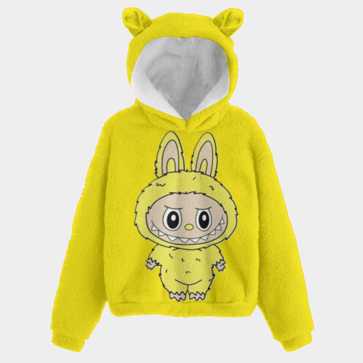 🧸Labubu SnugglePop Hoodie – Cute, Cozy & Ear-Resistible (YELLOW)