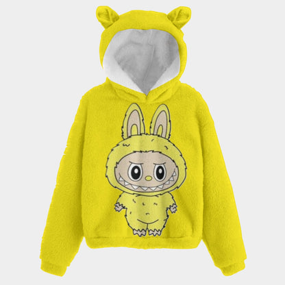 🧸Labubu SnugglePop Hoodie – Cute, Cozy & Ear-Resistible (YELLOW)