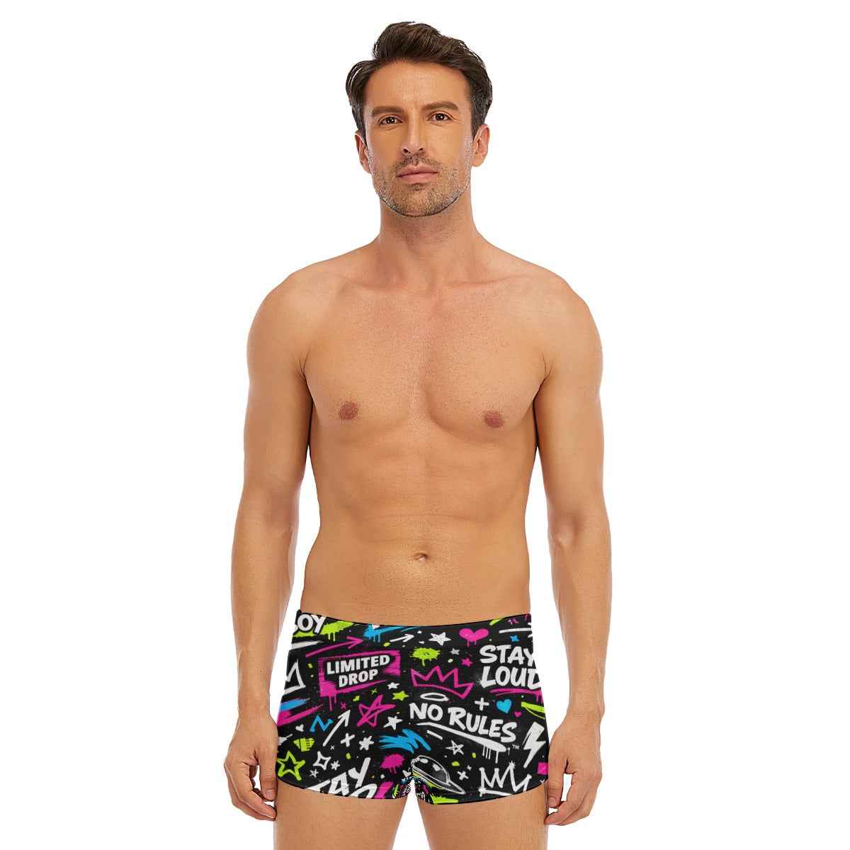 Graffiti Style Men's Short Boxer Briefs