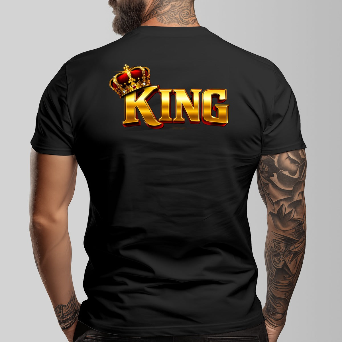 "KING" Unisex O-neck Short Sleeve T-shirt |Cotton