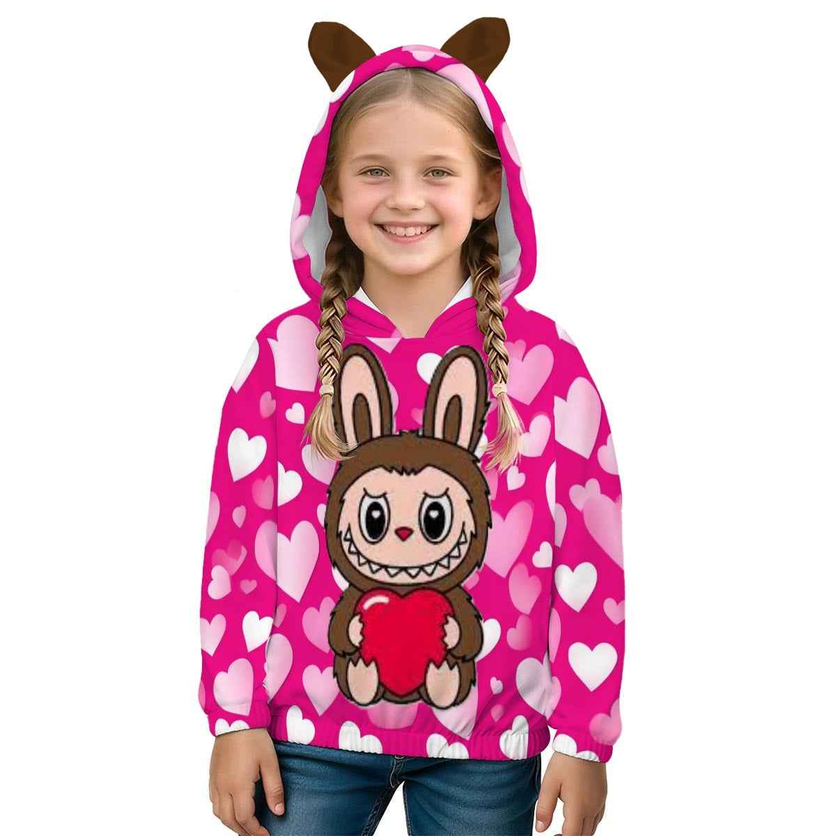 Labubu Love Kid’s Borg  Sweatshirt With Ear
