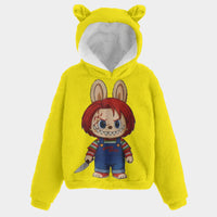 🧸Labubu Chucky SnugglePop™ Hoodie – Cute, Cozy & Ear-Resistible
