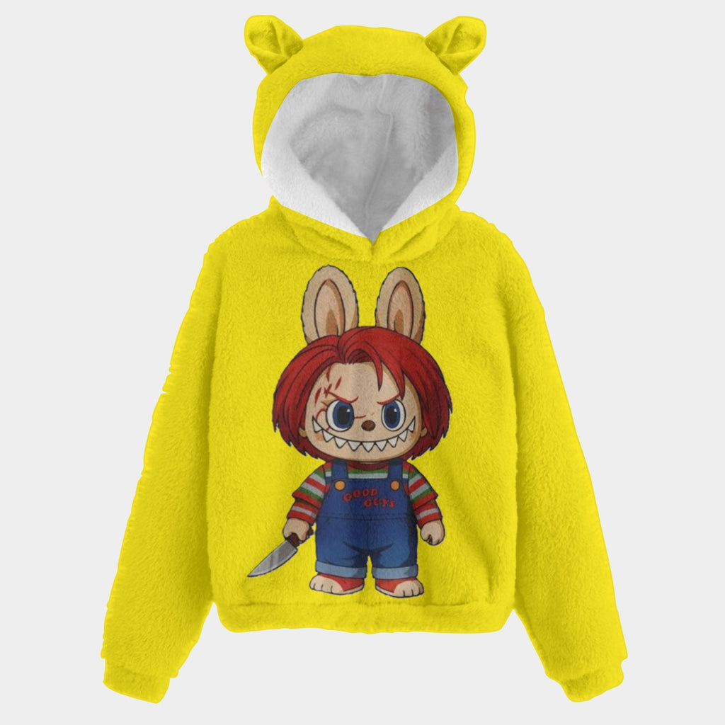🧸Labubu Chucky SnugglePop™ Hoodie – Cute, Cozy & Ear-Resistible