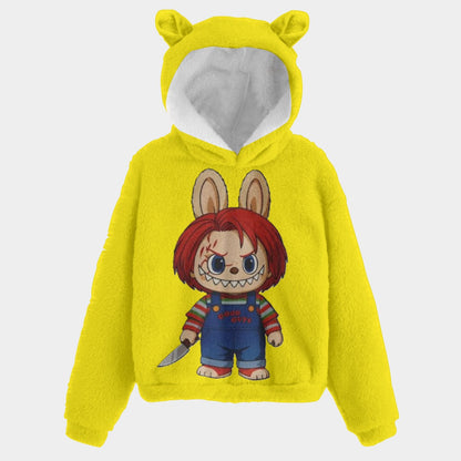 🧸Labubu Chucky SnugglePop™ Hoodie – Cute, Cozy & Ear-Resistible