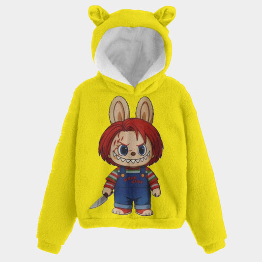 🧸Labubu Chucky SnugglePop™ Hoodie – Cute, Cozy & Ear-Resistible