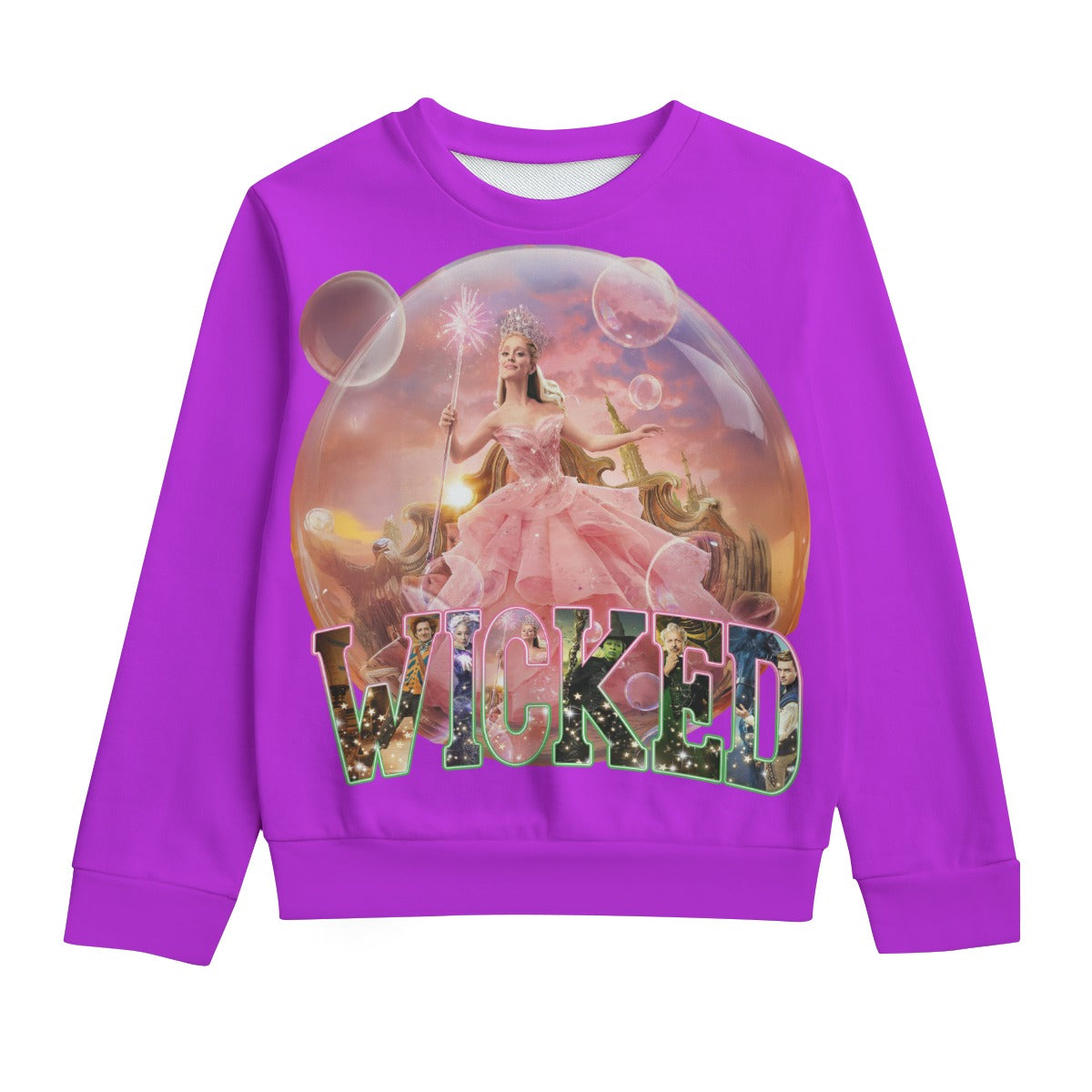 KID'S WICKED SWEATSHIRTS -“Glinda’s Bubble Magic Sweatshirt – Wickedly Cozy Cotton Comfort”