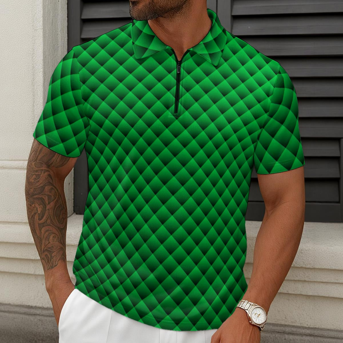 MEN'S ZIP POLO SHIRT
