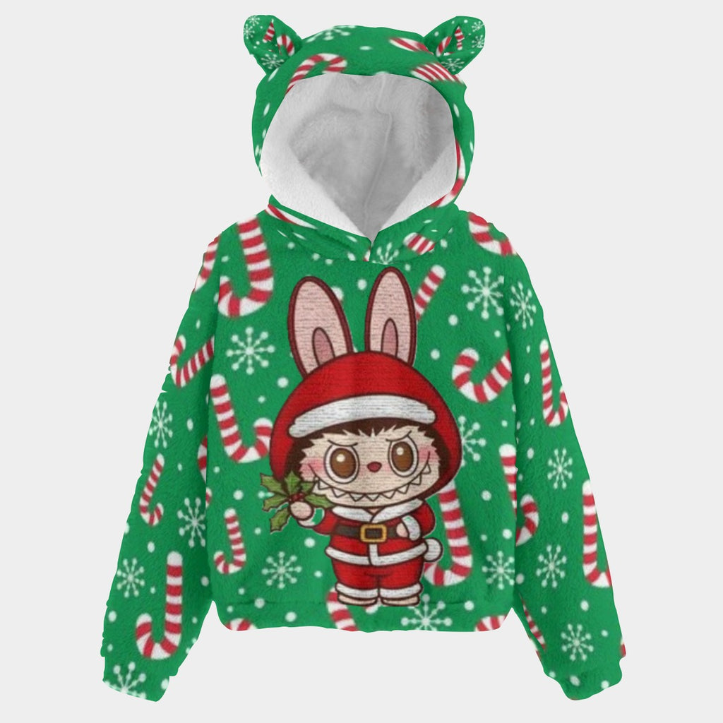 BOGO SALE! 🐻✨ Labubu Christmas Bear-Ears Hoodie – Ultra-Soft Borg Fleece BOGO Special!