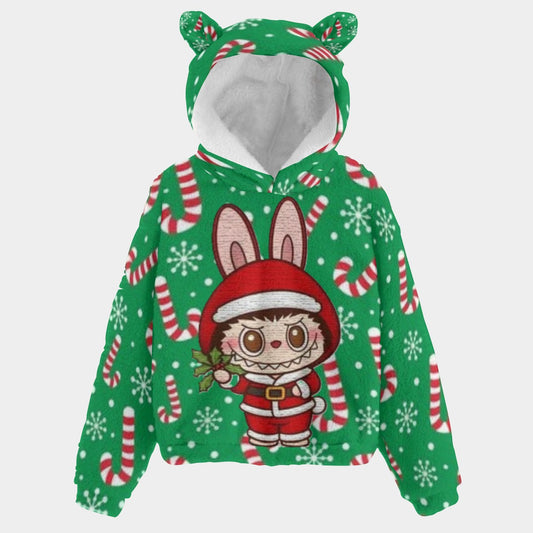 BOGO SALE! 🐻✨ Labubu Christmas Bear-Ears Hoodie – Ultra-Soft Borg Fleece BOGO Special!