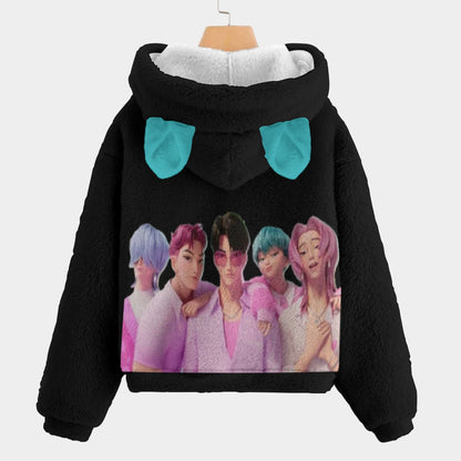 🚀 Viral K‑POP Demon Hunters™ Kid’s Borg Fleece Hoodie With Ear — Cozy, Cute & Anime‑Approved