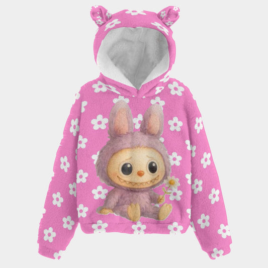 Labubu Floral (Pink) Hoodie w/Ears