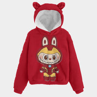 🧸Labubu Hero IronMan SnugglePop Hoodie – Cute, Cozy & Ear-Resistible