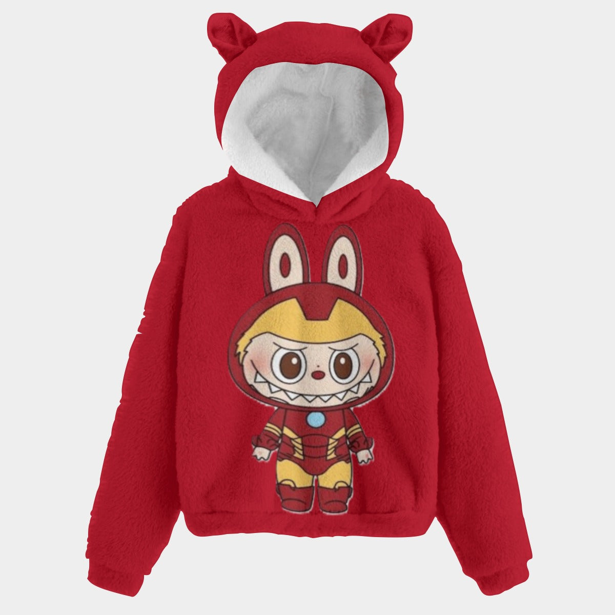 🧸Labubu Hero IronMan SnugglePop Hoodie – Cute, Cozy & Ear-Resistible