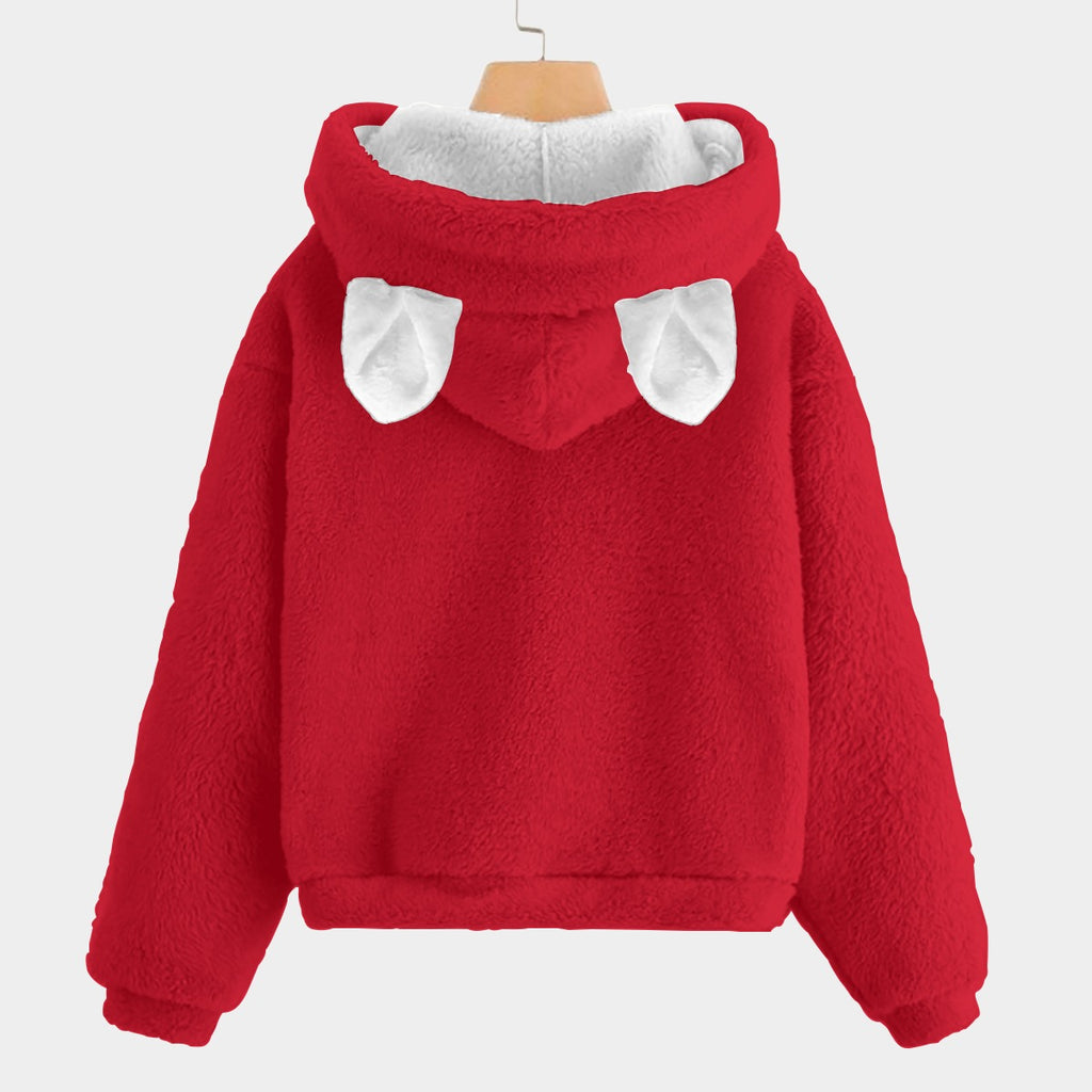 BOGO SALE! 🐻✨ Labubu Christmas Bear-Ears Hoodie – Ultra-Soft Borg Fleece BOGO Special!