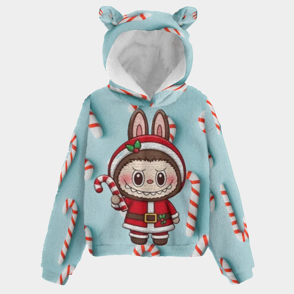 BOGO SALE! 🐻✨ Labubu Christmas Bear-Ears Hoodie – Ultra-Soft Borg Fleece BOGO Special!