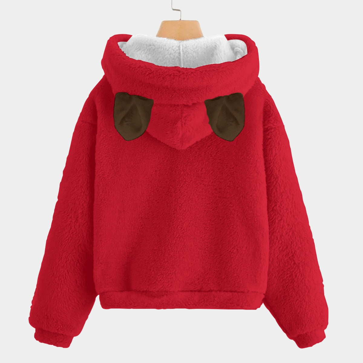 🐻✨Labubu Christmas Bear-Ears Hoodie – Ultra-Soft Borg Fleece