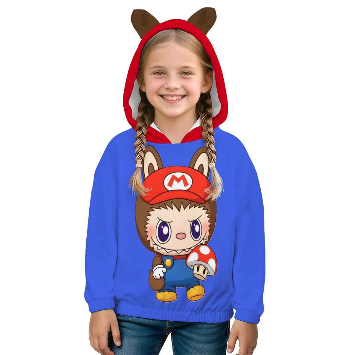 Mario Labubu Kid’s Borg  Sweatshirt With Ear