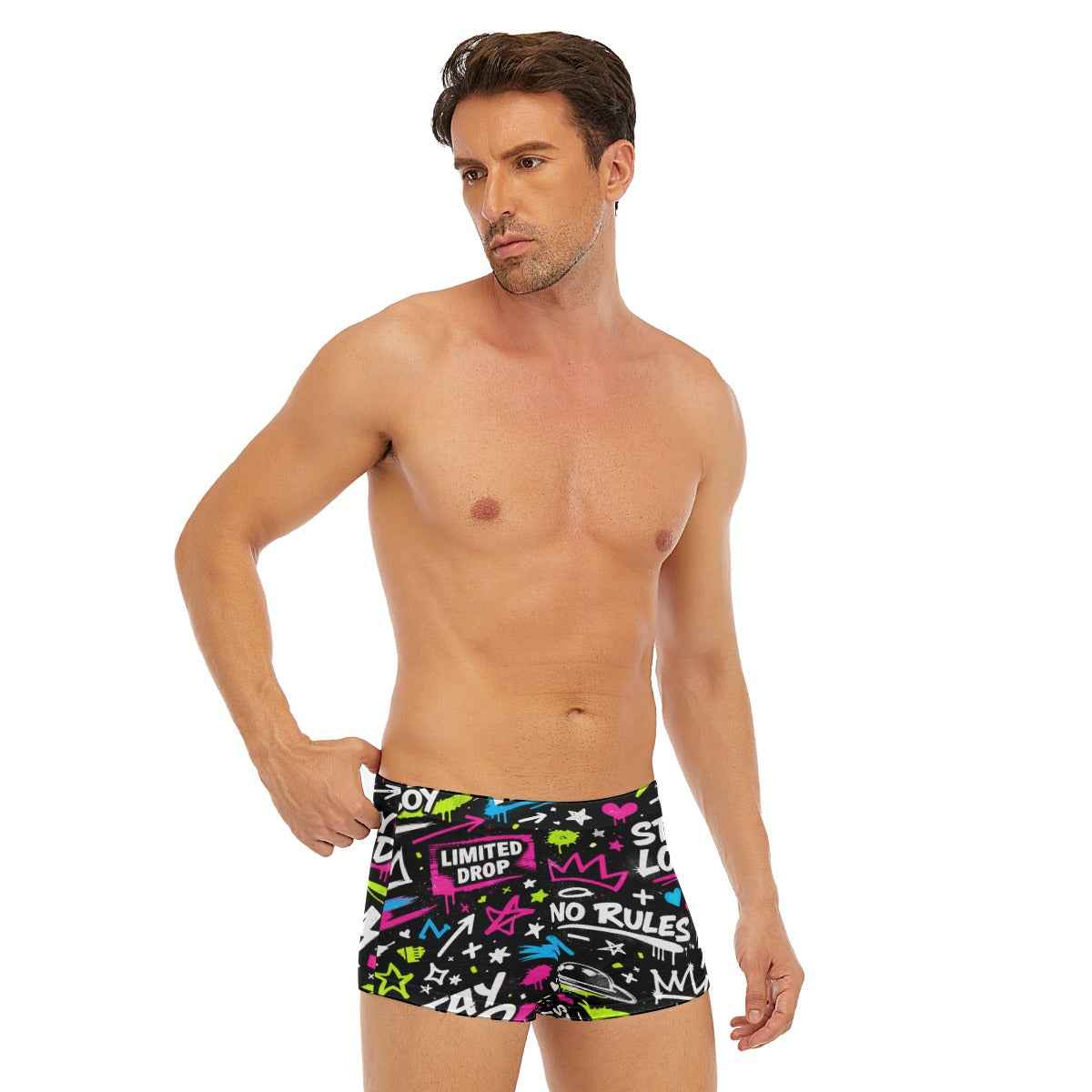 Graffiti Style Men's Short Boxer Briefs