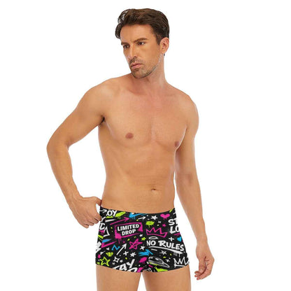Graffiti Style Men's Short Boxer Briefs