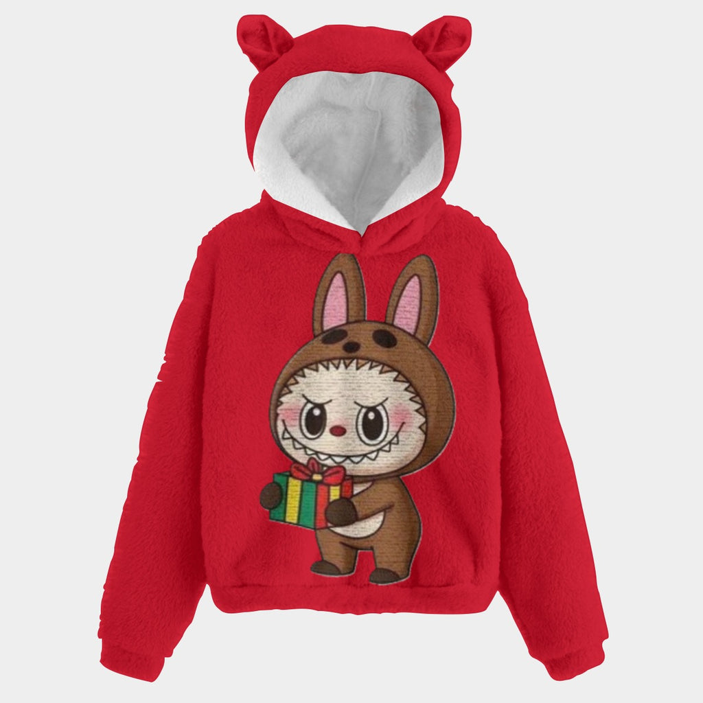 🐻✨ Labubu Christmas Bear-Ears Hoodie – Ultra-Soft Borg Fleece BOGO Special!
