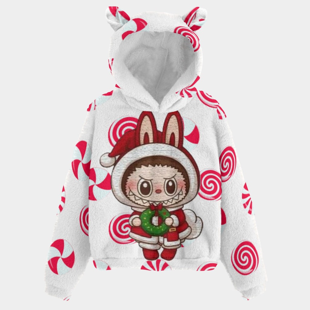 BOGO SALE! 🐻✨ Labubu Christmas Bear-Ears Hoodie – Ultra-Soft Borg Fleece BOGO Special!