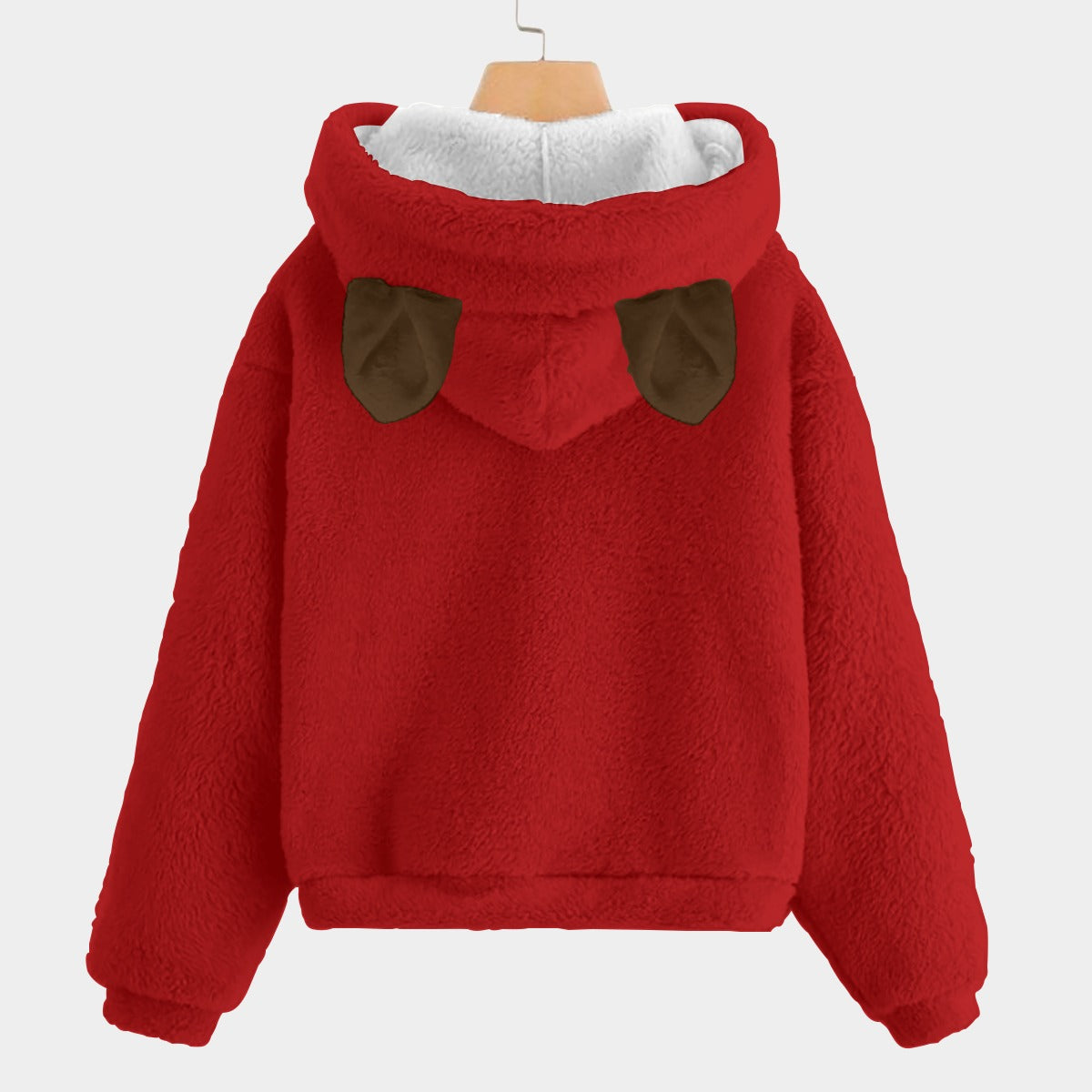 🐻✨Labubu Christmas Bear-Ears Hoodie – Ultra-Soft Borg Fleece