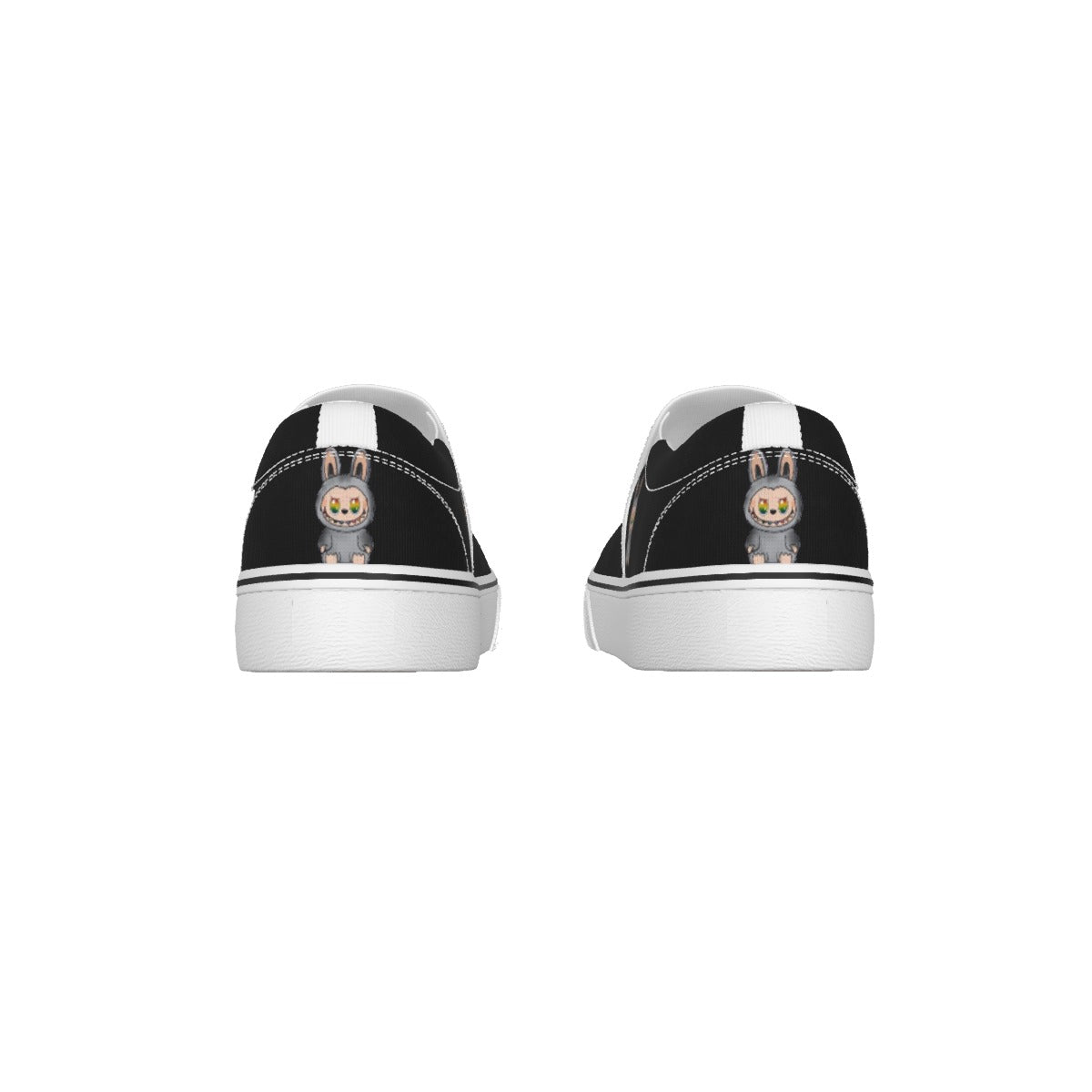 Labubu Exclusive Designs Kid's Slip On Sneakers (Black) ONLY SOLD HERE!