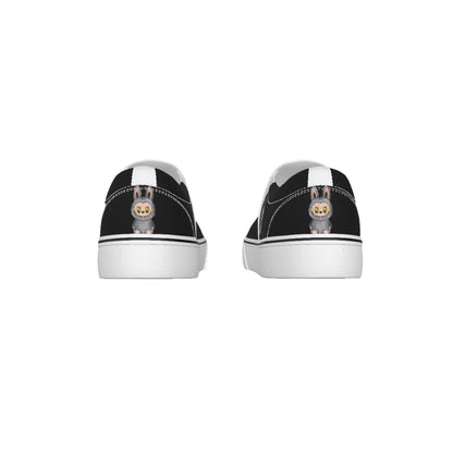 Labubu Exclusive Designs Kid's Slip On Sneakers (Black) ONLY SOLD HERE!